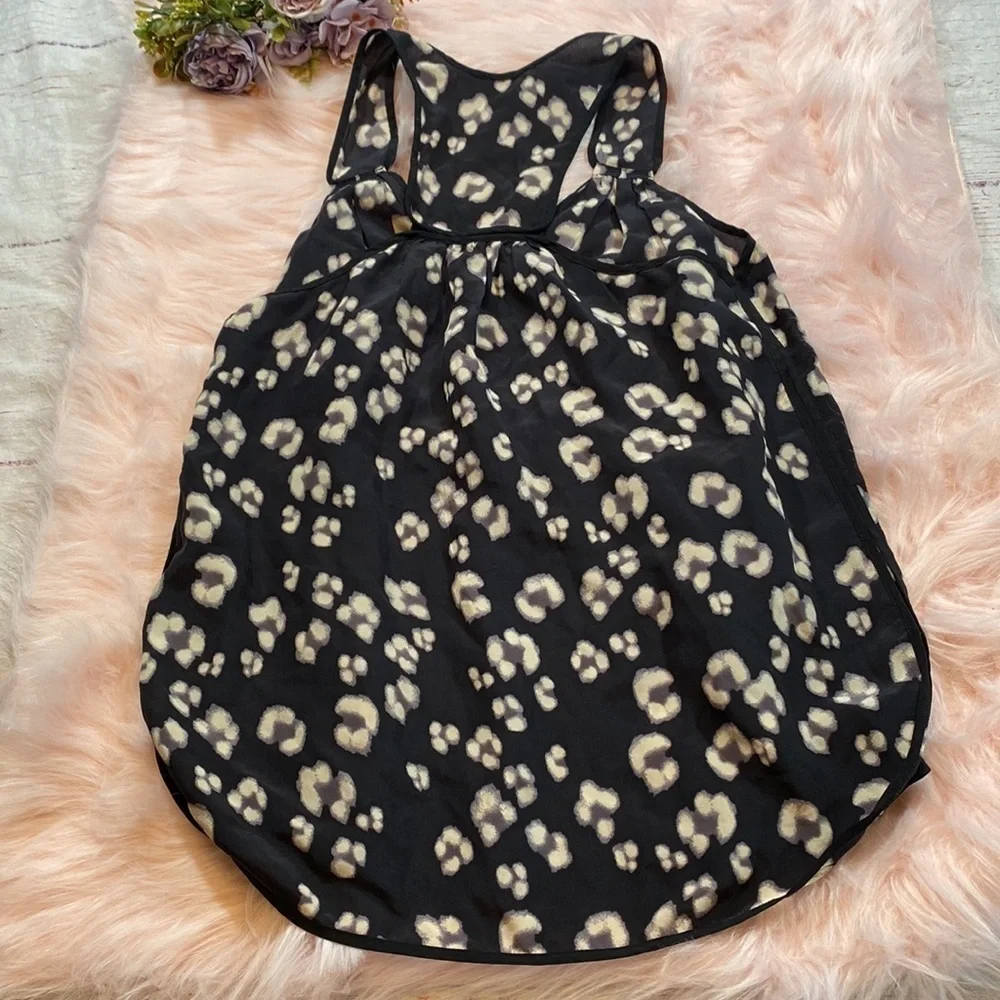 Rebecca Taylor Silk Leopard Print Blouse Tank sz 0